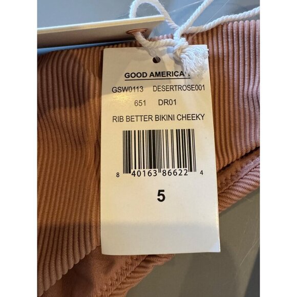 Good American Bikini Bottom Women 2X Desert Rose Rib Better Cheeky NWT Swimwear - Picture 7 of 10